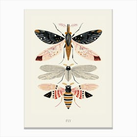 Colourful Insect Illustration Fly 7 Poster Canvas Print