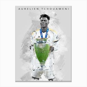 Aurelien Tchouameni Real Madrid Sketch Drawing Canvas Print