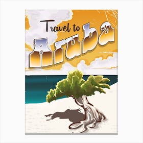 Travel To Aruba Canvas Print