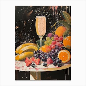 Prosecco & Fruit Art Deco 1 Canvas Print