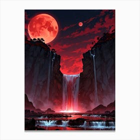 Red Waterfall Canvas Print