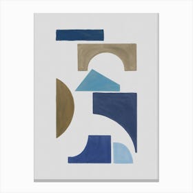 Blue & Brown Geometric I Canvas Print