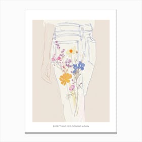 Everything Is Blooming Again Poster Jean Line Art Flowers 7 Canvas Print