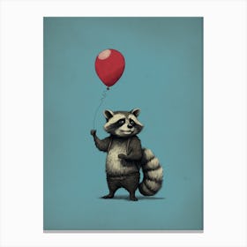 Raccoon Blowing A Bubble 2 Canvas Print