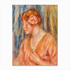 Young Woman With Rose (1917) Pierre Auguste Renoir Canvas Print