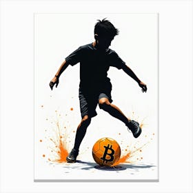 Bitcoin Soccer Canvas Print