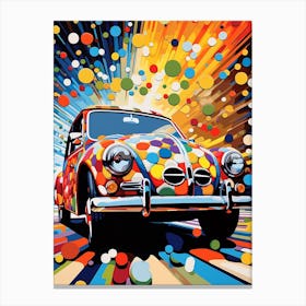 Classic Cars Dots 4 Canvas Print