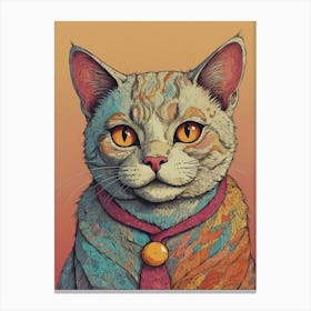 Cat In A Tie Canvas Print