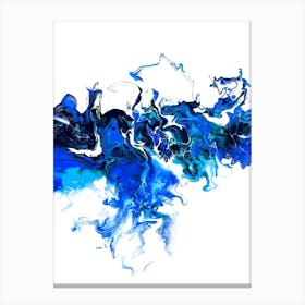 Blue Colorful White Wave Canvas Print