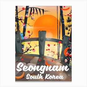 Seognam South Korea Travel poster Canvas Print