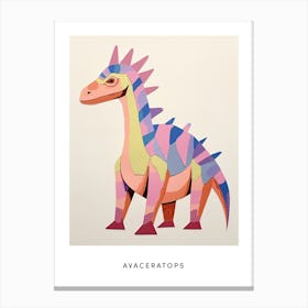 Nursery Dinosaur Art Avaceratops 3 Poster Canvas Print