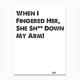 The Inbetweeners, Quote, Jay, When I Fingered Her Canvas Print