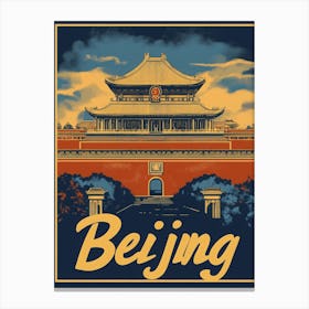 Aihrgdesign A Vintage Travel Poster Of Beijing Canvas Print