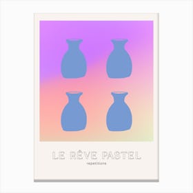 Le Reve Pastel Dream Vases Gradients Canvas Print