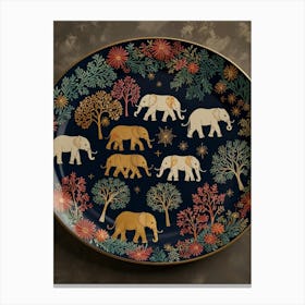 Elephants In The Forest 1 Canvas Print