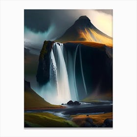 Skógafoss, Iceland Nat Viga Style (1) Canvas Print