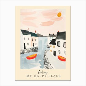 My Happy Place Galway 2 Travel Poster Canvas Print