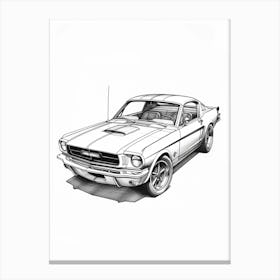 Ford Mustang Line Drawing 6 Canvas Print