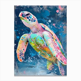 Sea Turtle Deep In The Ocean 2 Canvas Print