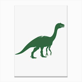 Green Dinosaur Silhouette 4 Canvas Print