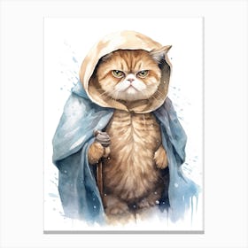 Exotic Shorthair Cat As A Jedi 2 Canvas Print