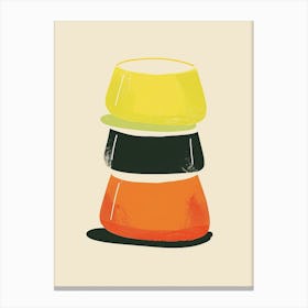 Stacked Minimalist Black Yellow Orange Jelly Canvas Print