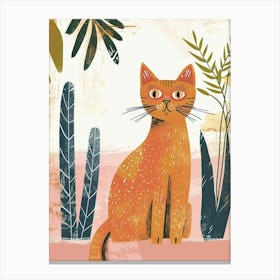 Somali Cat Storybook Illustration 2 Canvas Print