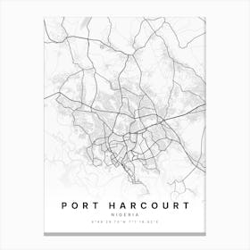 Port Harcourt Nigeria White Map Leinwandbild