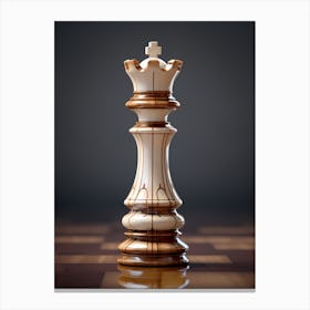 Chess Piece On Chessboard Canvas Print