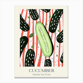 Marche Aux Fruits Cucumber Fruit Summer Illustration 3 Canvas Print
