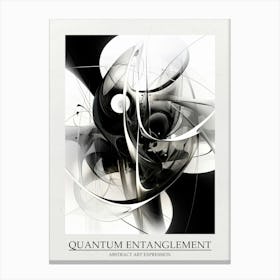 Quantum Entanglement Abstract Black And White 2 Poster Canvas Print