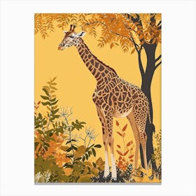 Giraffe In Nature Modern Illustration 3 Canvas Print