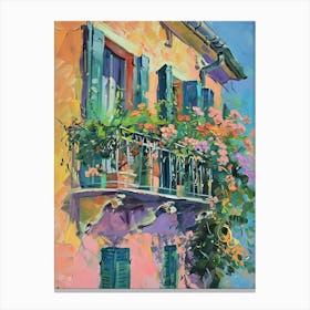 Balcony Painting In Genoa 3 Canvas Print