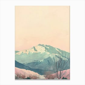Mount Olympus Cyprus Color Line Drawing (7) Canvas Print