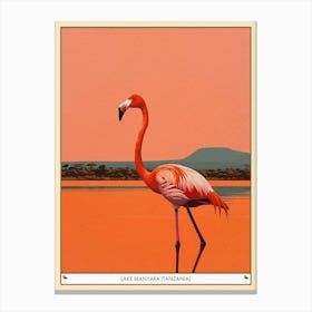 Greater Flamingo Lake Manyara Tanzania Tropical Illustration 5 Poster Canvas Print