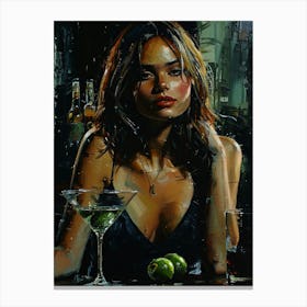 Girl At The Bar Canvas Print