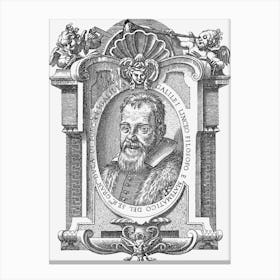 Galileo Portrait Line Art Canvas Print