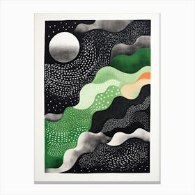 Celestial Symphony; Risograph Abstract Vintage Canvas Print