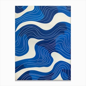 Blue And White Waves 2 Canvas Print