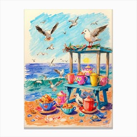 Tea On The Beach Canvas Print