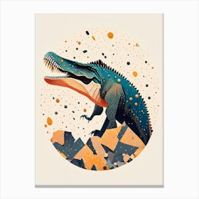 Spinosaurus Terrazzo Style Dinosaur Canvas Print