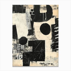 Abstract Black & White Gouache Pattern 1 Canvas Print