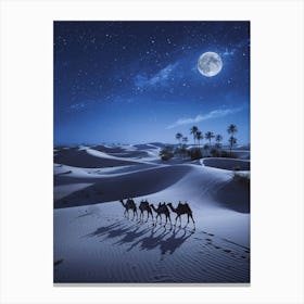 Camels In The Desert 1 Canvas Print