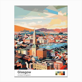Glasgow, United Kingdom, Geometric Illustration 2 Poster Canvas Print