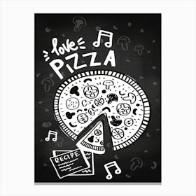 Love Pizza Poster - kitchen art, kitchen poster Canvas Print