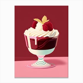 Chocolate Raspberry Trifle Dessert Pop Matisse Flower Canvas Print