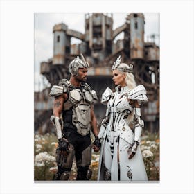 Robot Couple Canvas Print