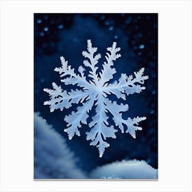 Fernlike Stellar Dendrites, Snowflakes, Soft Colours 4 Canvas Print