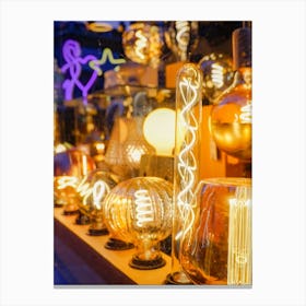 Light Bulbs In A Shop Window Canvas Print