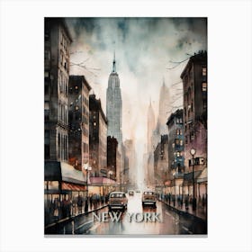 New York City Vintage Painting (10) Canvas Print
